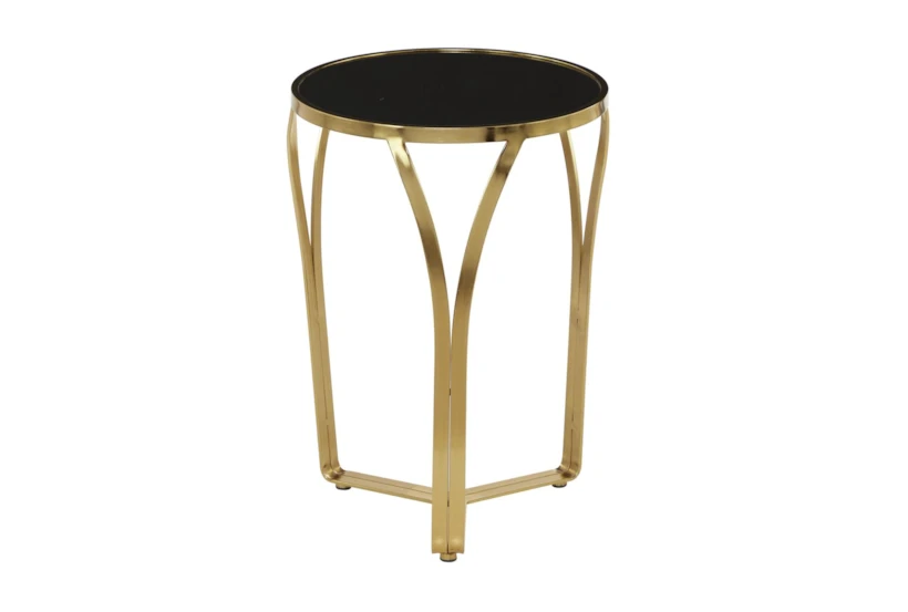 23" Black + Gold Metal Accent Table - 360