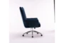 Navy Textured Fabric Rolling Office Desk Chair - Detail