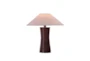 23" H Brown Ribbed Hourglass Style Table Lamp - Signature