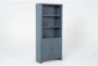 Westlawn 72" Blue Bookcase With Doors - Side