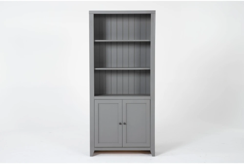 Westlawn 72" Grey Bookcase With Doors