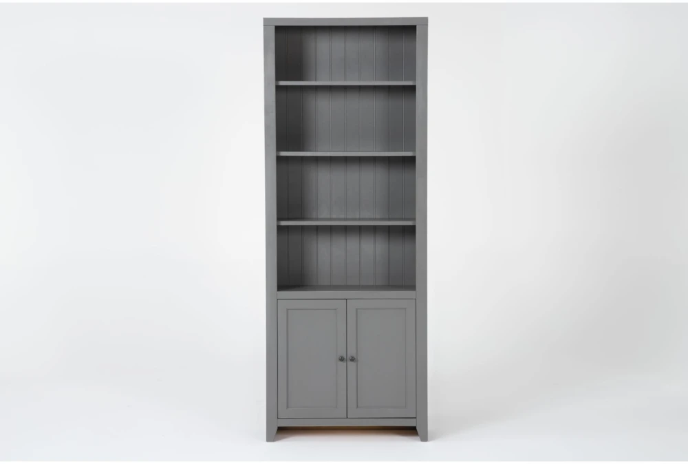 Westlawn 84" Grey Bookcase With Doors