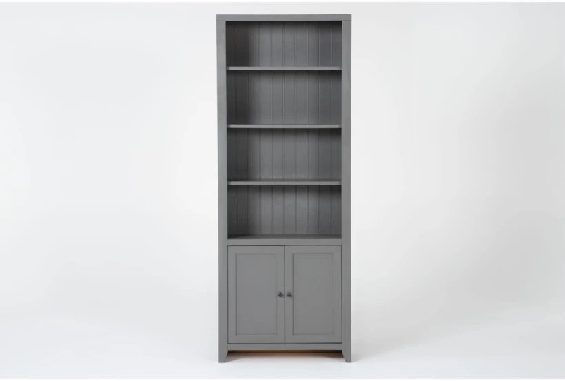 Westlawn 84" Grey Bookcase With Doors - 360