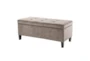 42" Maia Modern Taupe Velvet Tufted Soft Close Bedroom Storage Bench - Signature