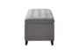 49" Maia Modern Grey Tufted Soft Close Bedroom Storage Bench - Side