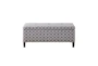 42" Maia Modern Grey White Print Tufted Soft Close Bedroom Storage Bench - Front