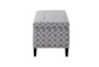42" Maia Modern Grey White Print Tufted Soft Close Bedroom Storage Bench - Side