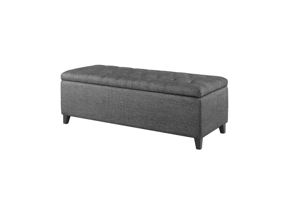 49" Maia Modern Charcoal Tufted Soft Close Bedroom Storage Bench