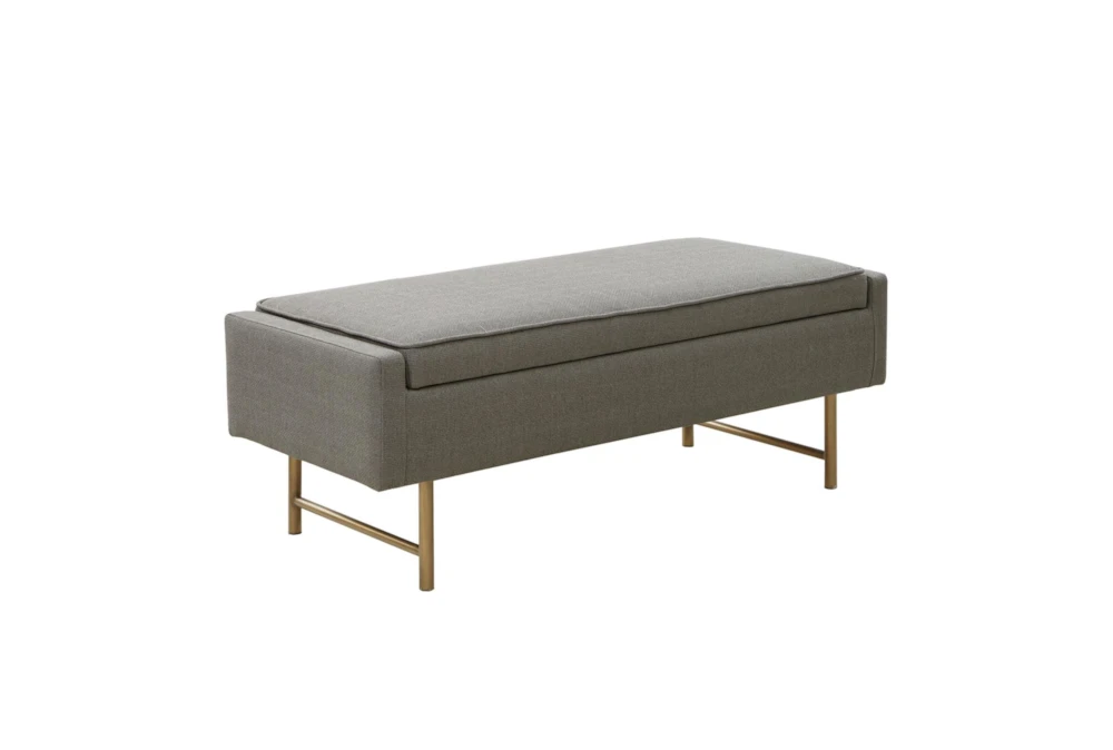 48" Modern Dark Grey + Gold Leg Storage Bench