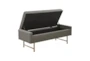 48" Modern Dark Grey + Gold Leg Storage Bench - Storage