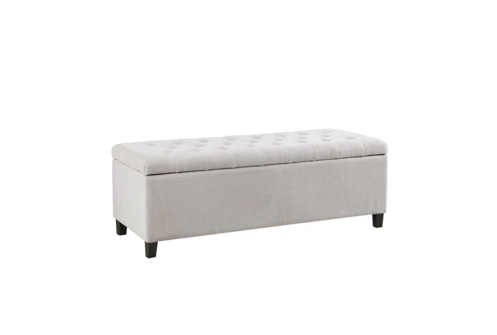 49" Maia Modern White Tufted Soft Close Bedroom Storage Bench