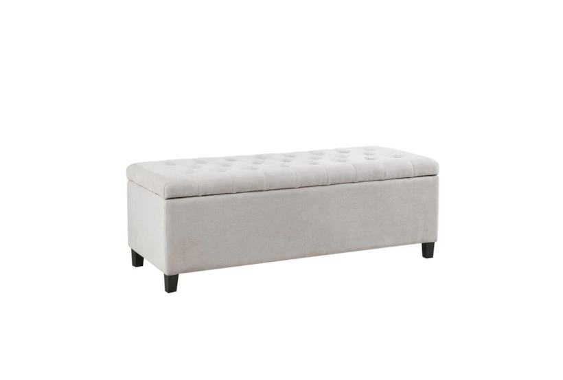 49" Maia Modern White Tufted Soft Close Bedroom Storage Bench - 360