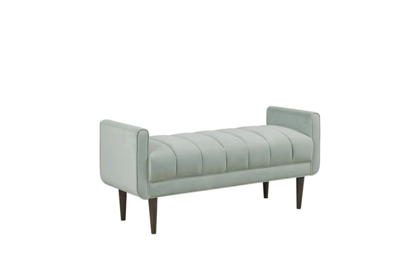 48" Seafoam Upholstered Modern Accent Bench - 360