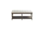 44" Ivory Tufted Accent Bench With Shelf - Front