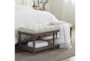 44" Ivory Tufted Accent Bench With Shelf - Room