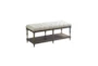 44" Ivory Tufted Accent Bench With Shelf - Signature