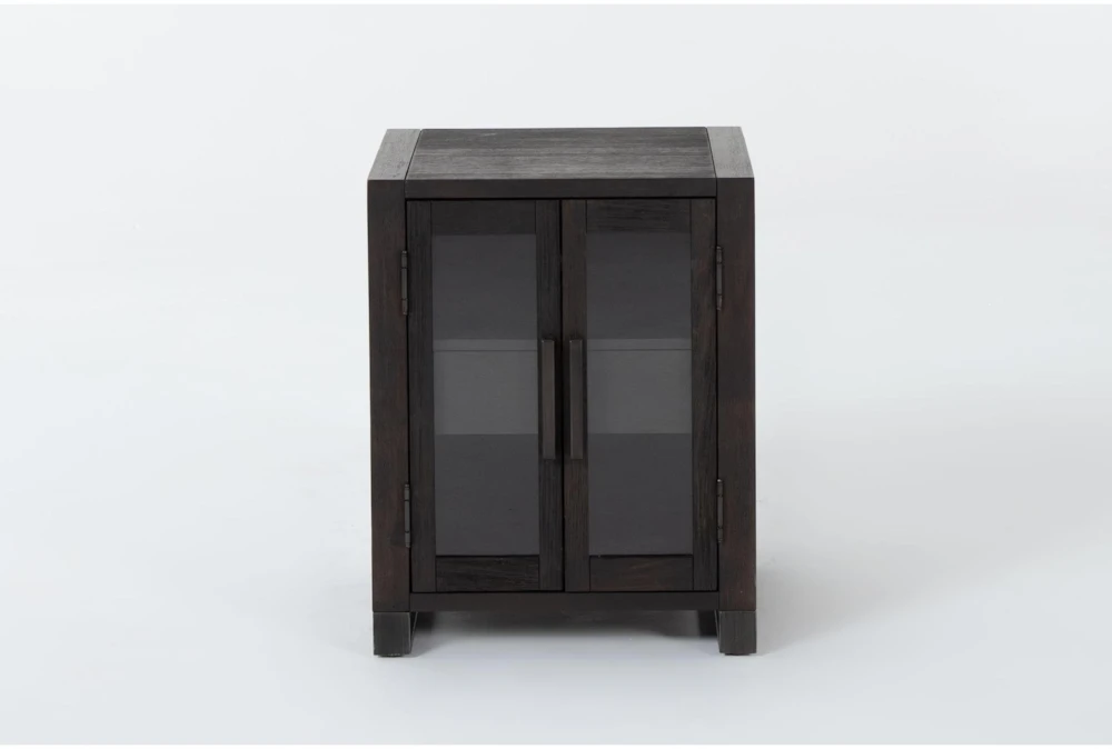 Lars End Table With Glass Doors