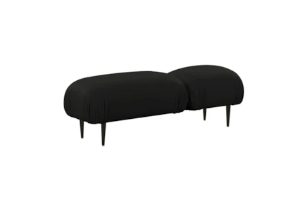 17" Black Faux Leather Bench