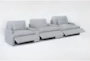 Jolene Silver Grey 150" 5 Piece Power Reclining Modular Home Theater Sectional with Storage, Cupholders & USB - Side