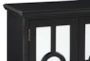 28" Antique Black Wood Accent Chest With Glass + Wood Doors - Detail