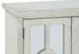 28" Antique White Wood Accent Chest With Glass + Wood Doors - Detail