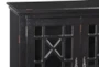 34" Antique Black Wood Accent Cabinet With Glass + Wood Doors - Detail
