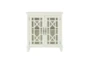 34" Antique White Wood Accent Cabinet With Glass + Wood Doors - Front