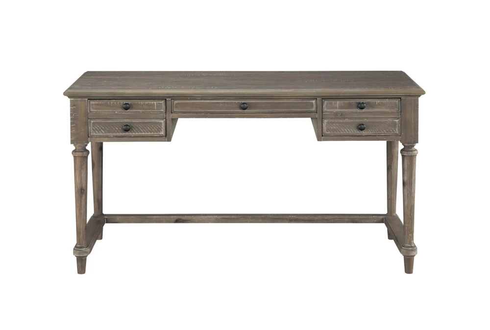 58" Rustic Writing Desk With 3 Drawers