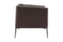 Mani Brown Leather Lounge Arm Chair with Matte Black Legs - Detail