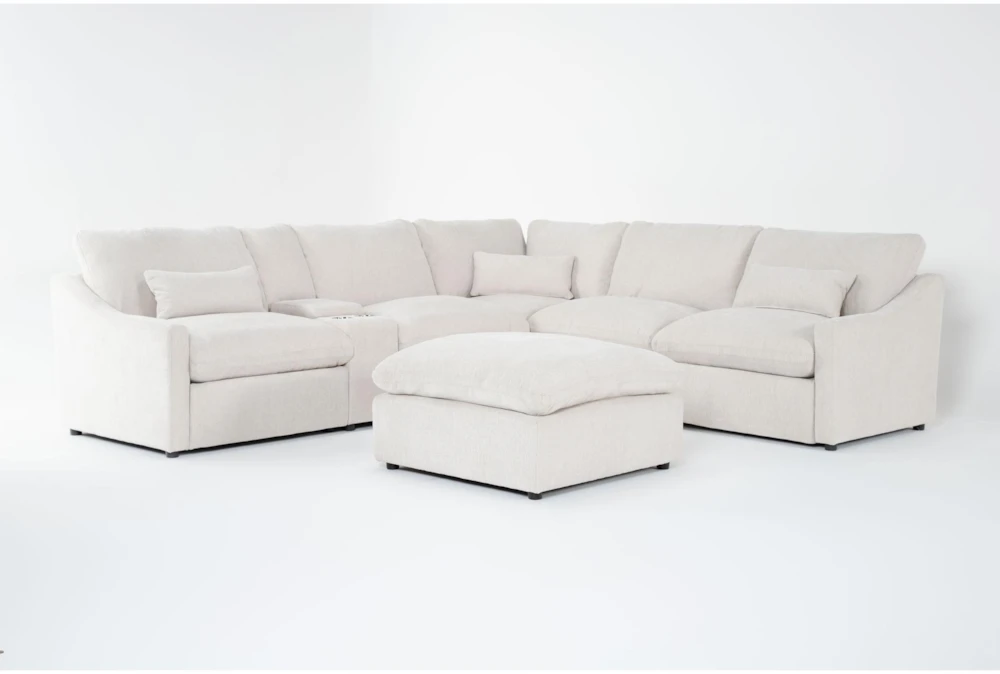 Kennedy 134" 6 Piece Modular Sectional with Console & Ottoman