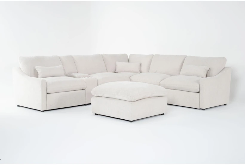 Kennedy 134" 6 Piece Modular Sectional with Console & Ottoman - 360