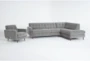 Allie Grey 111" 2 Piece Queen Sleeper Sectional with Right Arm Facing Corner Chaise & Chair - Signature