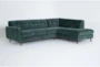 Allie Midnight Jade Green 111" 2 Piece Queen Sleeper Sectional with Right Arm Facing Sleeper Corner Chaise - Signature