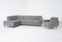 Allie Grey 111" 2 Piece Queen Sleeper Sectional with Left Arm Facing Corner Chaise & Chair - Signature