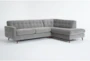 Allie Grey 108" 2 Piece Sectional with Right Arm Facing Corner Chaise - Signature