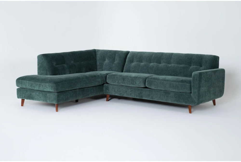Allie Midnight Jade Green 108" 2 Piece Sectional with Left Arm Facing Corner Chaise