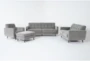 Allie Grey 4 Piece Sofa/Loveseat/Chair/Ottoman - Signature