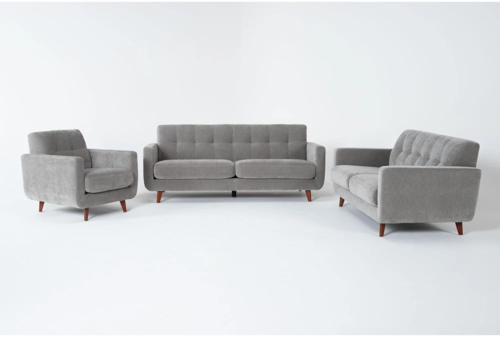 Allie Grey 3 Piece Sofa/Loveseat/Chair