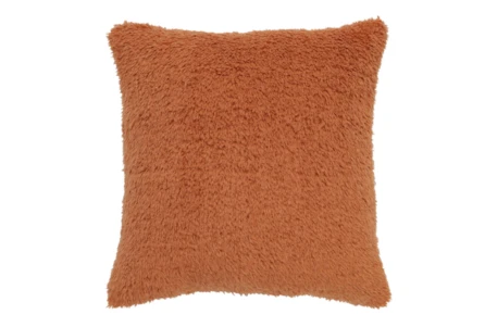 18X18 Orange Sherpa Throw Pillow - Main
