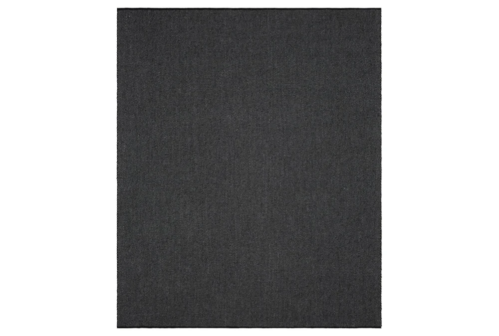 8'X10' Rug-Theo Dark Charcoal Woven Wool Blend