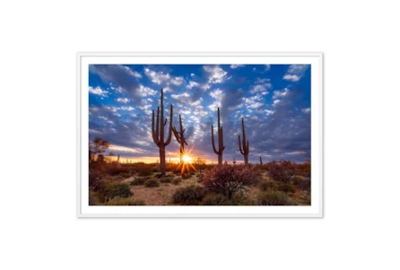 40X30 Arizona Desert At Sunset With White Frame - Main