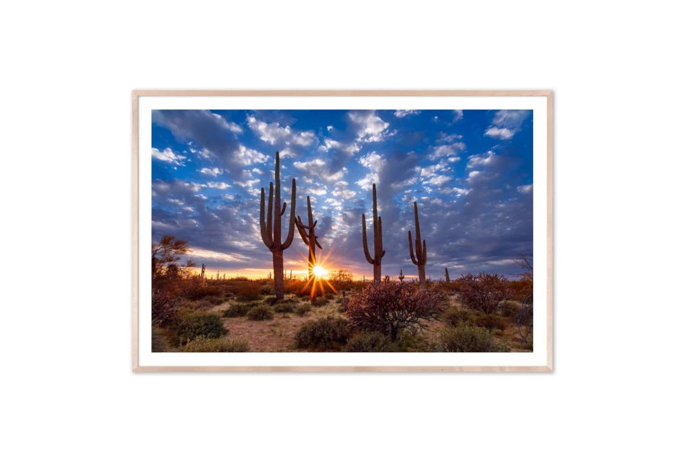 40X30 Arizona Desert At Sunset With Natural Frame