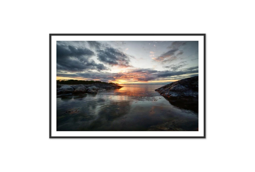 60X40 Abstract Beachscape With Black Frame - 360
