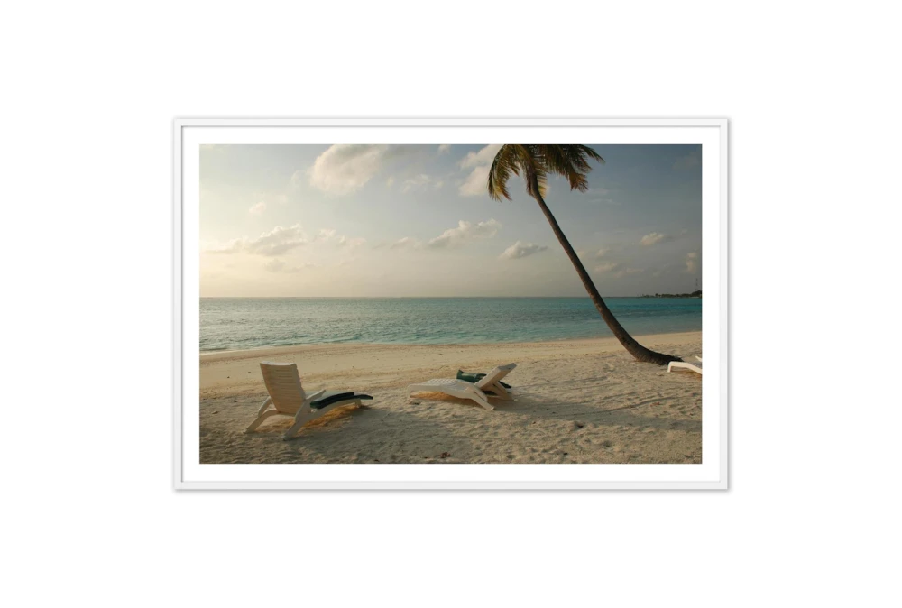40X30 Early Morning Beachscape With White Frame