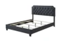 Giana Charcoal King Tufted Upholstered Panel Bed - Detail