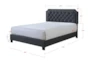 Giana Charcoal King Tufted Upholstered Panel Bed - Detail