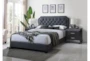 Giana Charcoal King Tufted Upholstered Panel Bed - Room