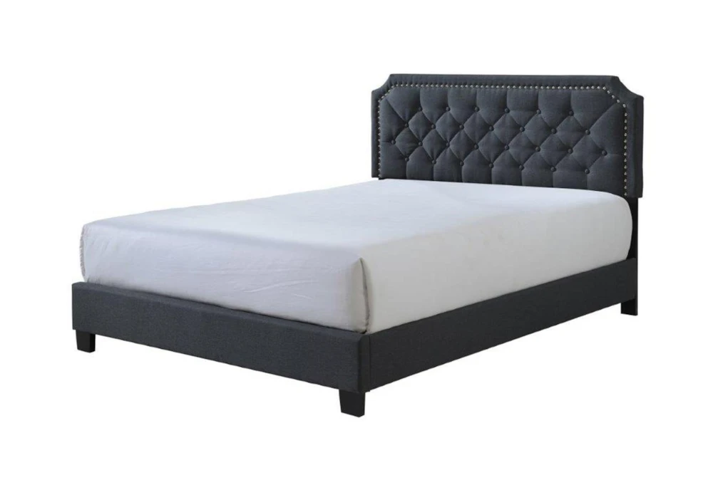 Giana Charcoal King Tufted Upholstered Panel Bed