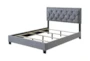 Dianna Grey King Tufted Upholstered Panel Bed - Detail