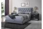 Dianna Grey King Tufted Upholstered Panel Bed - Room